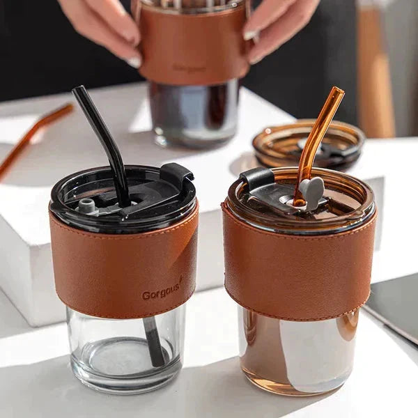400ml Glass Sipper