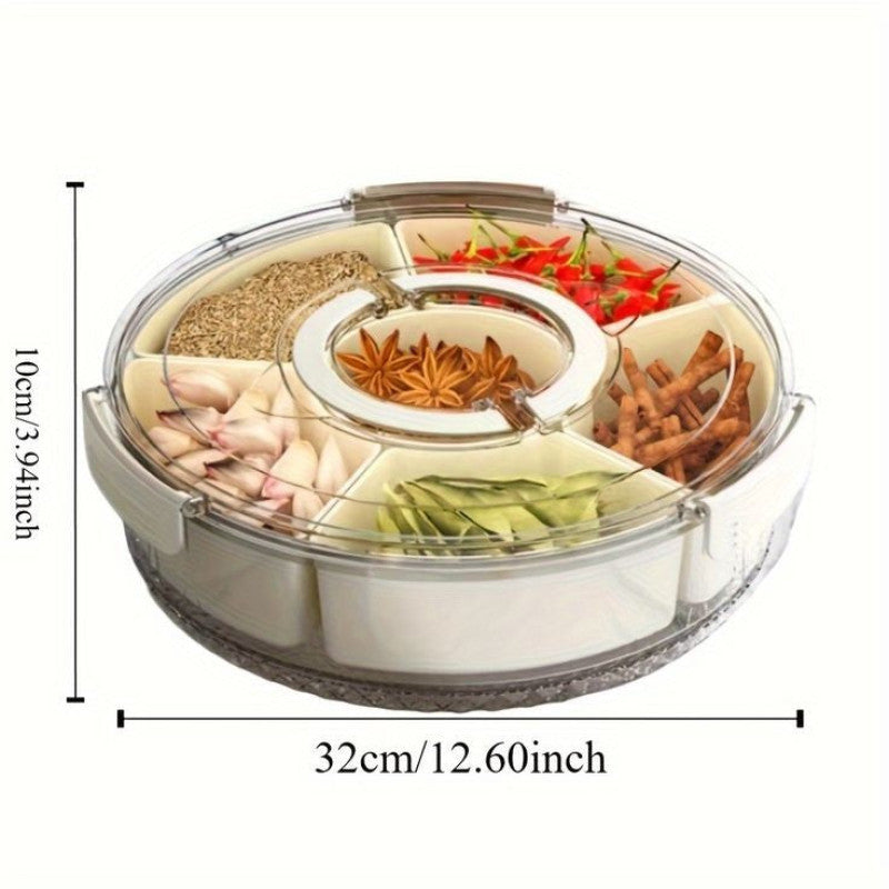 Premium Portable Rotating Snack Tray with Lid – 360° Spinning Serving Organizer | Adornia.pk