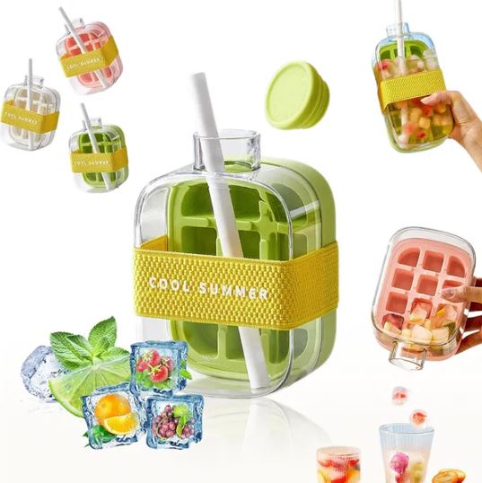500ml Portable 2 in 1 Silicone Ice Cube Mold Bottle