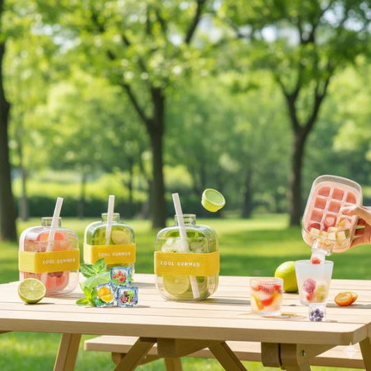 500ml Portable 2 in 1 Silicone Ice Cube Mold Bottle