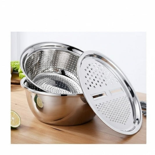 3-in-1 Stainless Steel Multi-Purpose Kitchen Basin & Grater Set