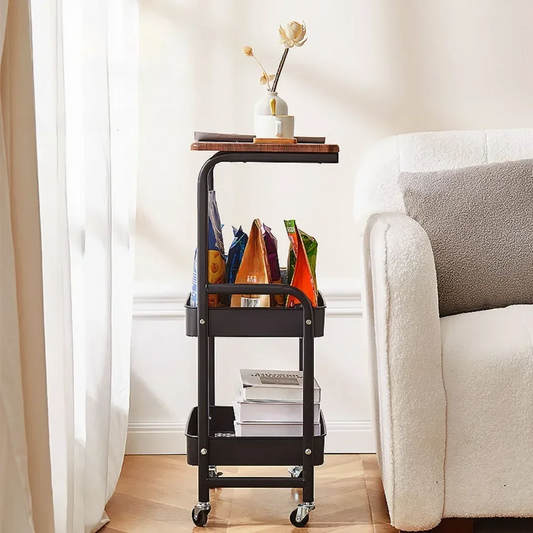 SLIM ROLLING CART – MULTIPURPOSE RUSTPROOF STORAGE TROLLEY WITH WHEELS