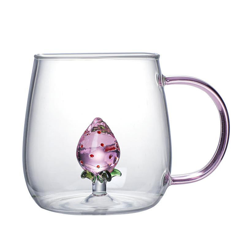 400ml 3D Cartoon Animal Glass Mug – Creative Coffee, Milk & Tea Cup with Handle | Adornia.pk