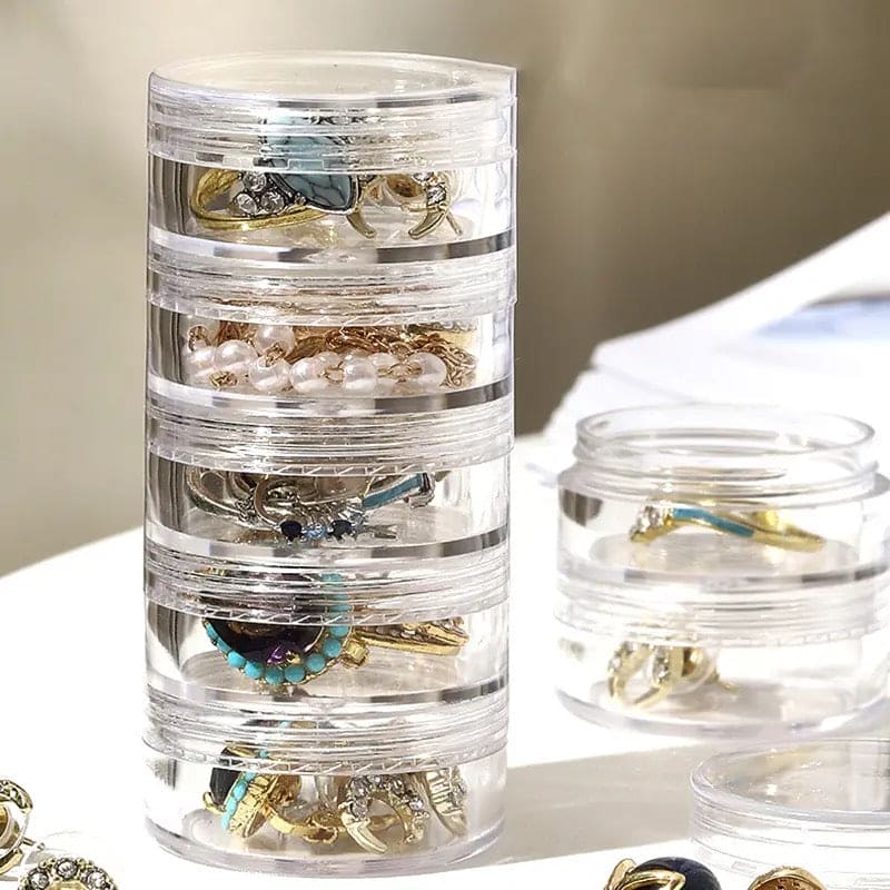 Multi-Layer Mini Jewellery Box – 5 Layer Transparent Organiser