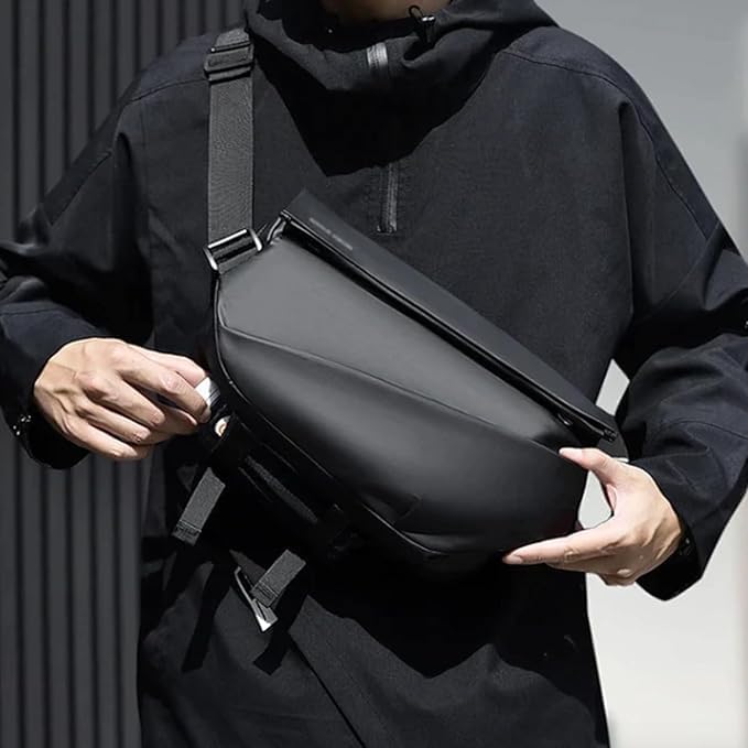 Multi-Pocket Crossbody & Waist Bag – Black