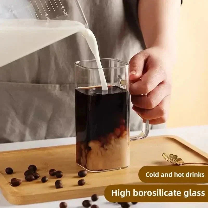 Plain Glass With Handle & Wooden Lid