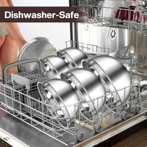 5-Pieces Stainless Steel Salad Bowl Set with Lid