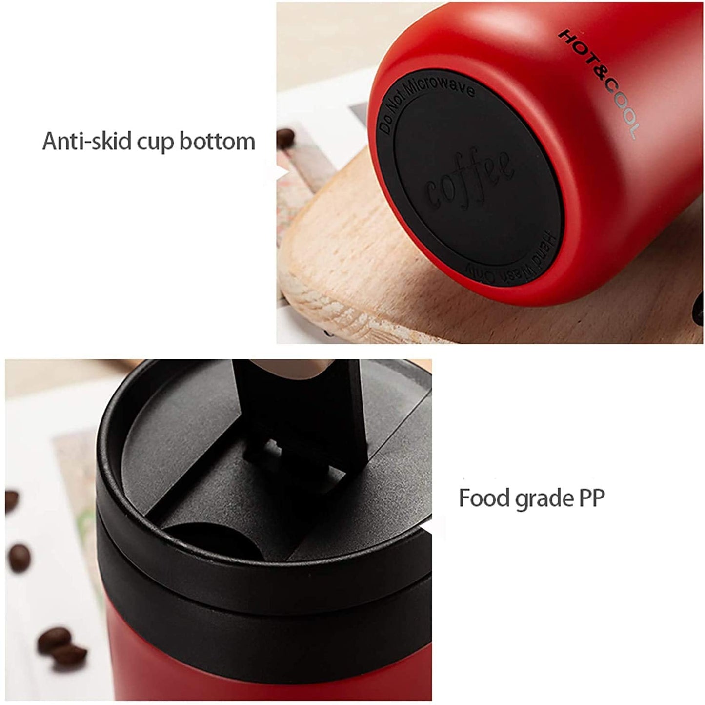 Stainless Steel Insulated Coffee Mug - 500ml - Golden