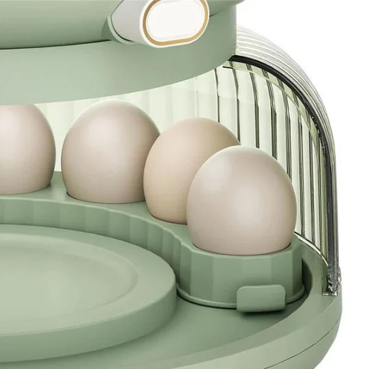 Rotating Multi-Compartment Grain & Cereal Dispenser With Egg Tray - 6 Grid