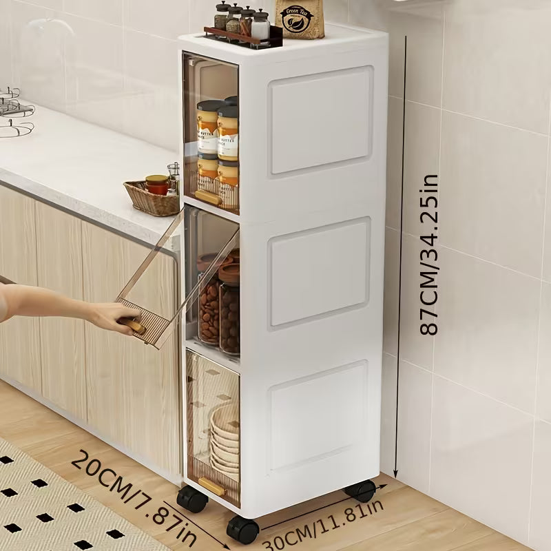 Flip-Top Storage Cabinet, Storage Unit, Multi-Layer Shelving, Large Capacity for Home Use, Suitable for Kitchen, Living Room, Bedroom And Bathroom
