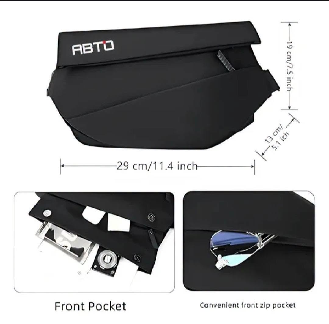 Multi-Pocket Crossbody & Waist Bag – Black