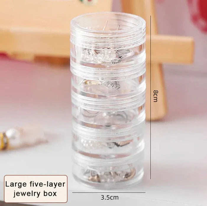 Multi-Layer Mini Jewellery Box – 5 Layer Transparent Organiser