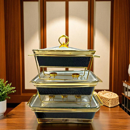 Luxury Imported Rectangle Porcelain Serving Dish – Lid & Side Handles for Easy Carry
