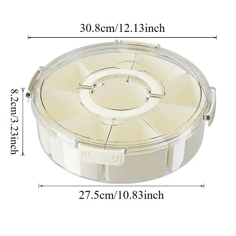 Premium Portable Rotating Snack Tray with Lid – 360° Spinning Serving Organizer | Adornia.pk