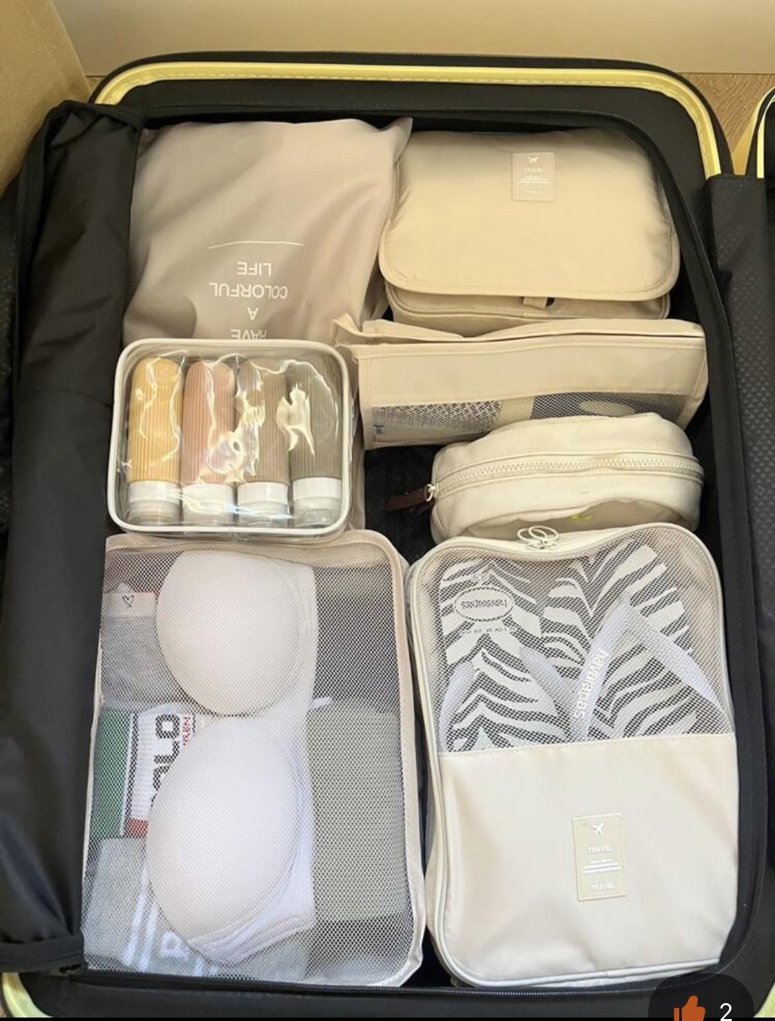 7pcs Set Travel Organizer Packing Cubes Lightweight Travel Luggage Organizers with Laundry Bag or Toiletry Bag