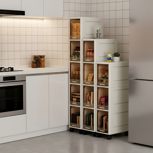 Flip-Top Storage Cabinet, Storage Unit, Multi-Layer Shelving, Large Capacity for Home Use, Suitable for Kitchen, Living Room, Bedroom And Bathroom