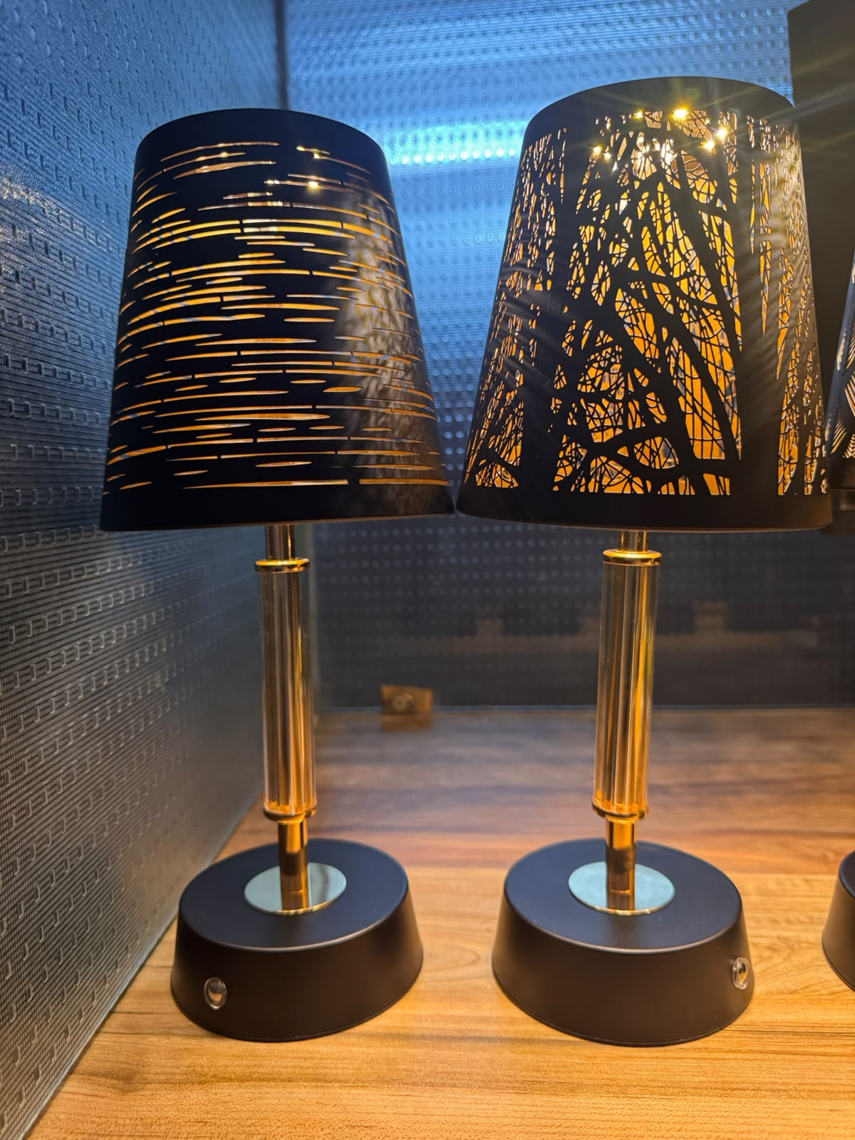 Aura Black & Gold Rechargeable Portable Table Lamp