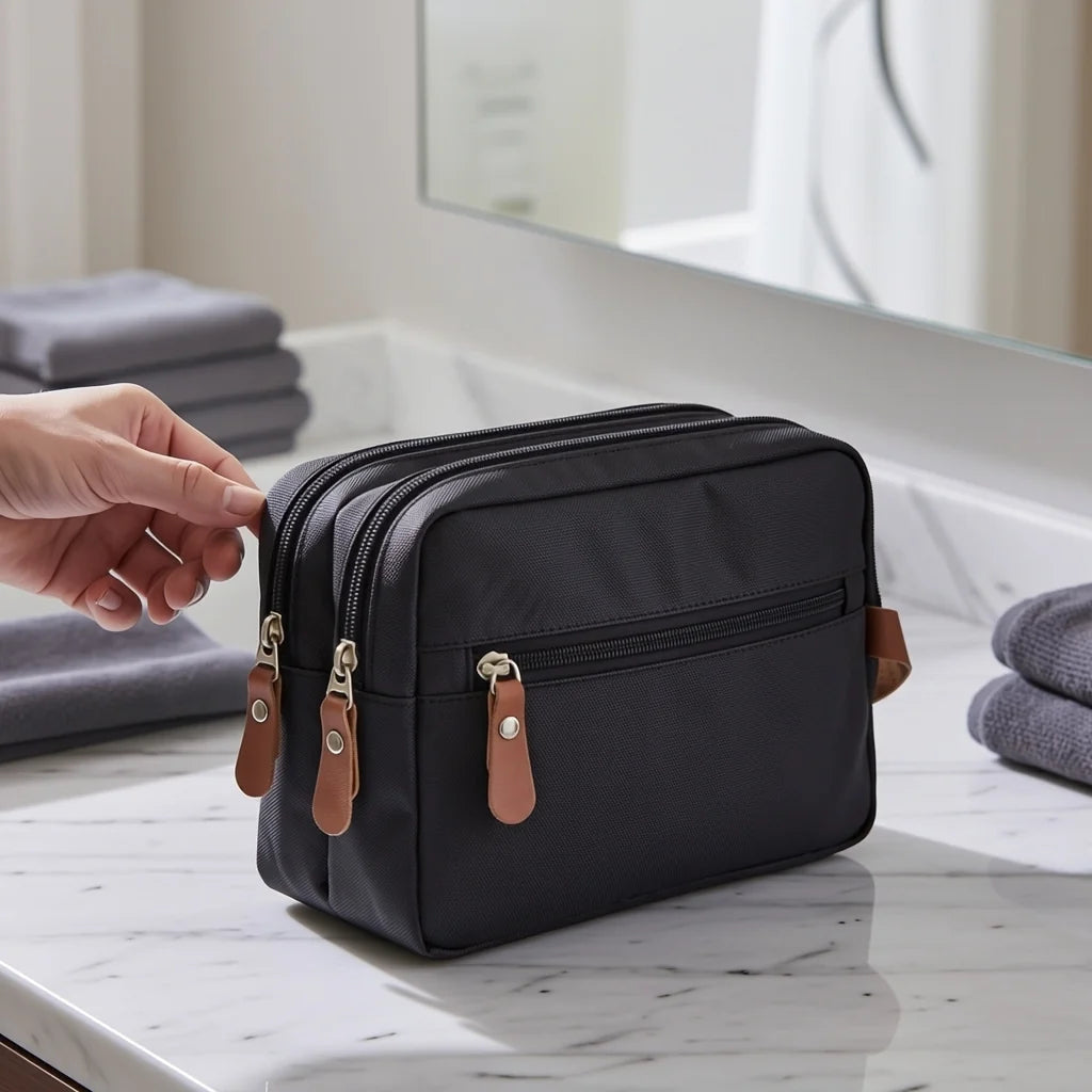 Dual Pocket Travel Toiletry Bag – Waterproof Hanging Travel