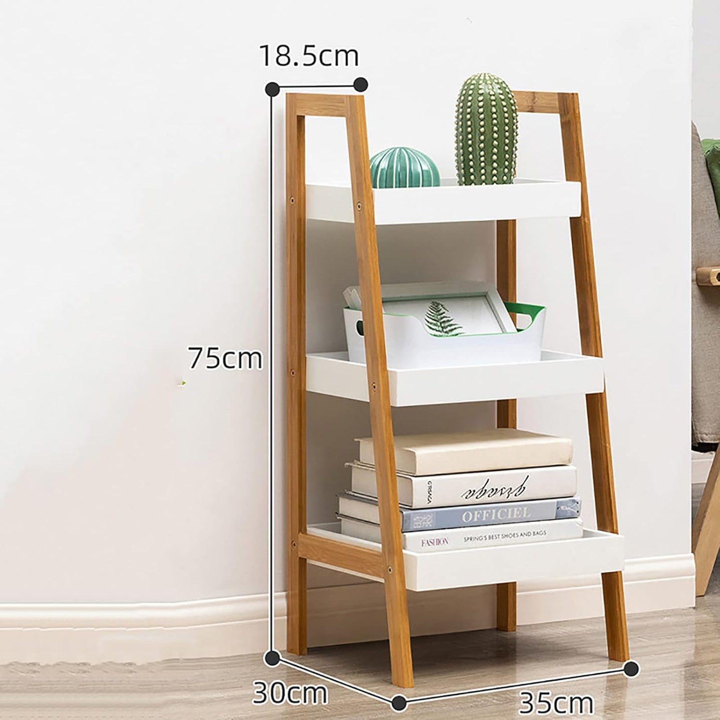 3/4 Tier Storage Shelf Bamboo Display Shelving Unit Kitchen Storage Rack