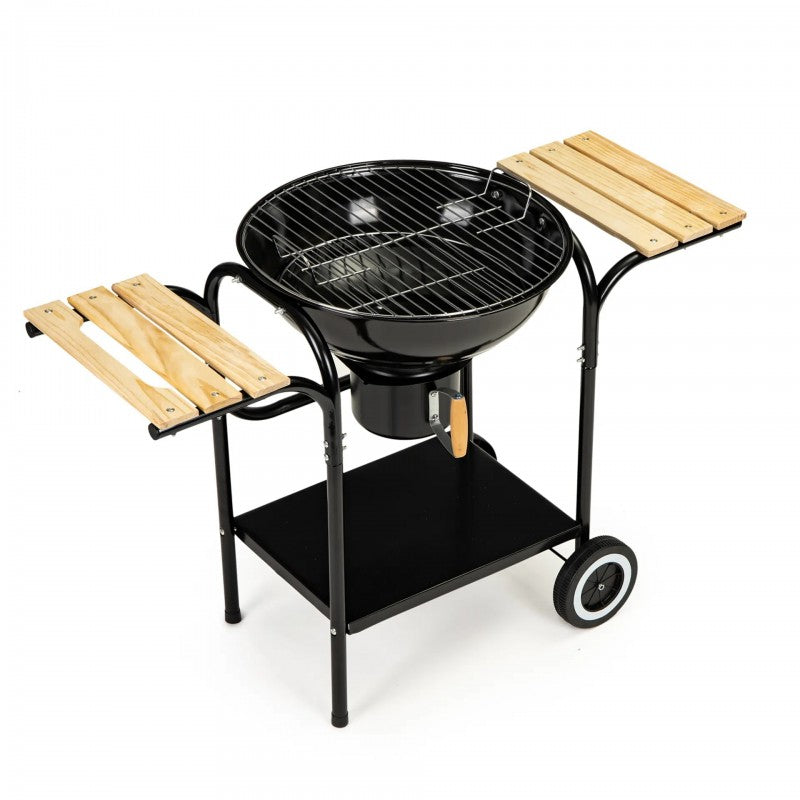 Charcoal Kettle BBQ Grill, Working Table Barbecue Grill for Outdoor Use