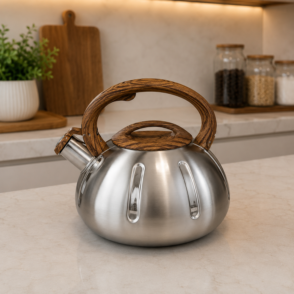 Nordic Stainless Steel Whistling Kettle – 3.0L