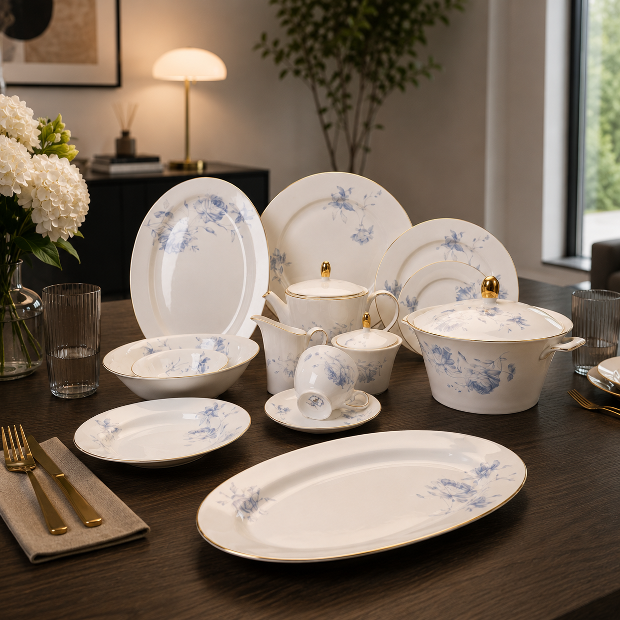 Super Bone Luxury Dinner Set | 61 Pcs