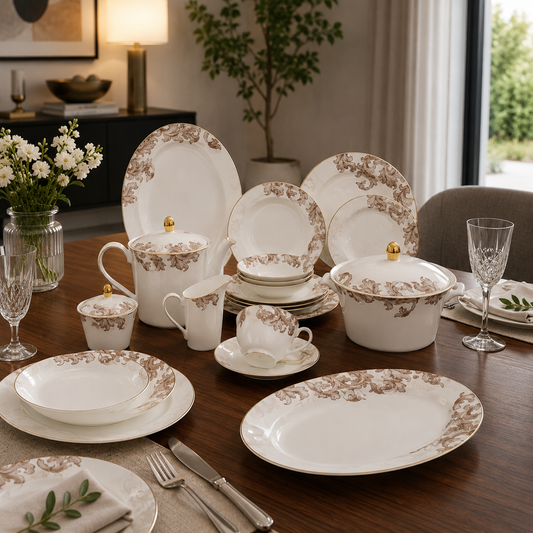Elegant Super Bone Dinner Set | 61 Pcs