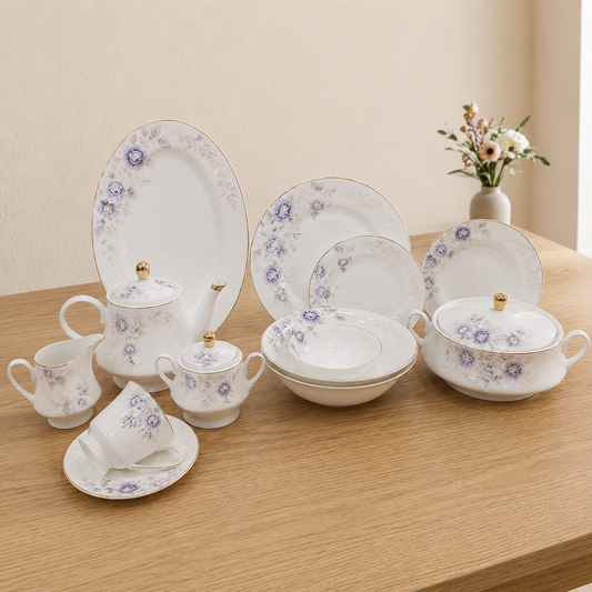 Super Bone Dinner Set – 61 Pieces Ceramic Dinnerware Set