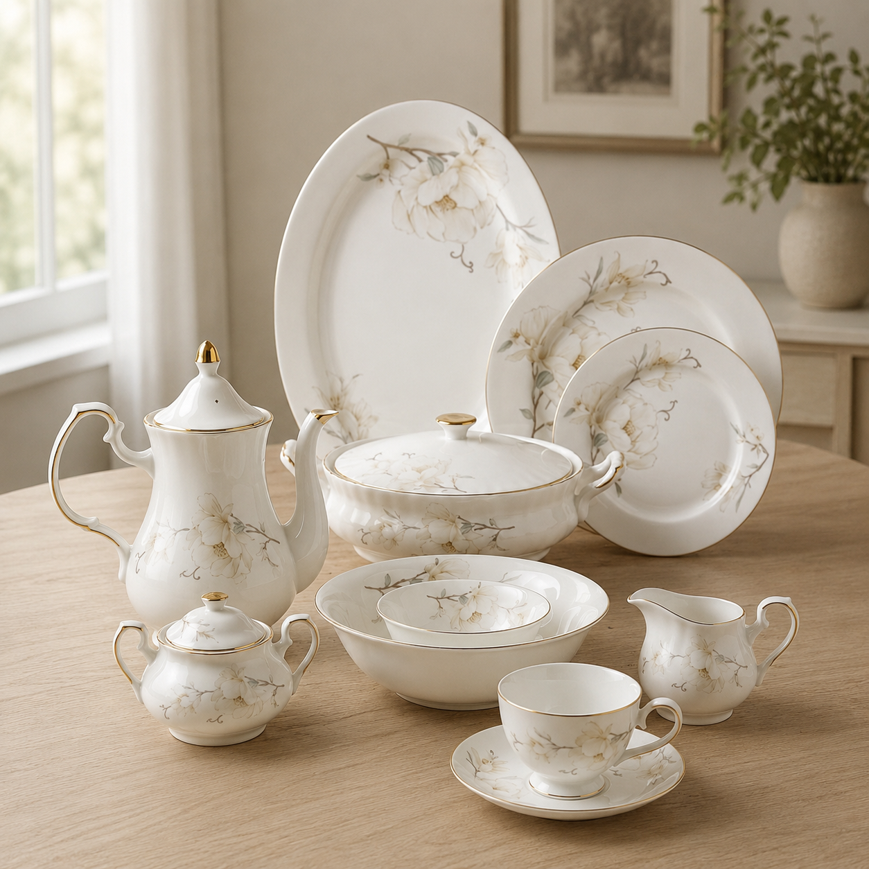 Floral Super Bone Dinnerware Set