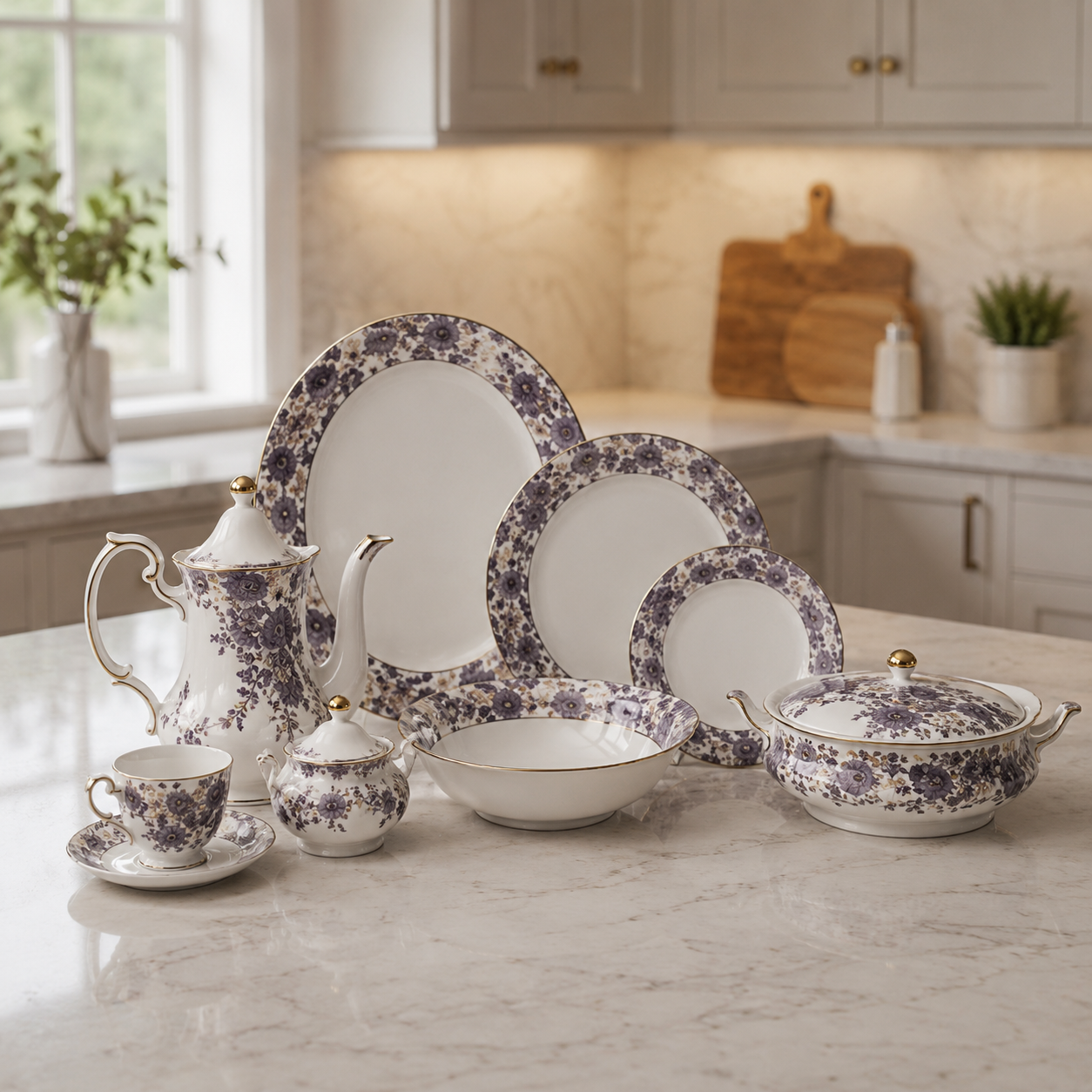 Super Bone Dinner Set – 61 Pieces Ceramic Dinnerware Set