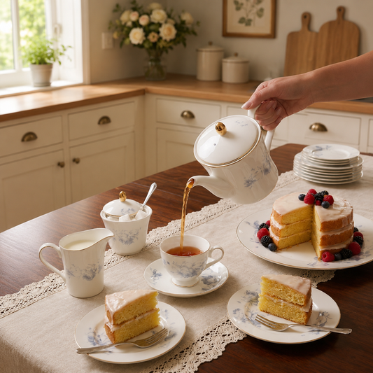 Bone China 24 Pcs Tea Set – Elegant Floral Design