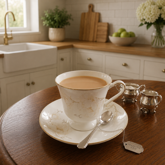 Porcelain 6-Piece Cup & Saucer Set – Elegant Floral Tea Cup