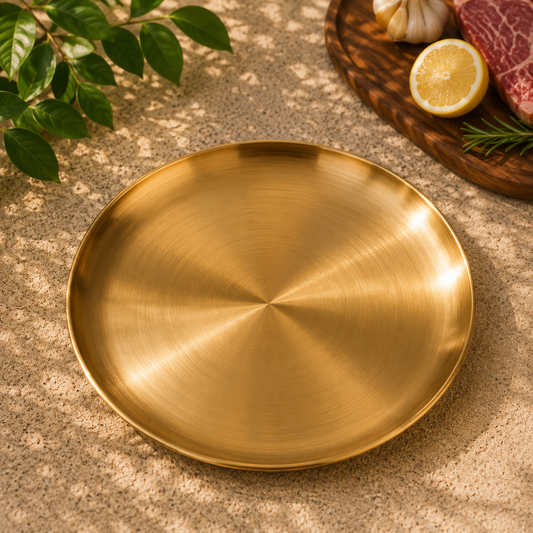 Barbecue Plate Gold – 30cm
