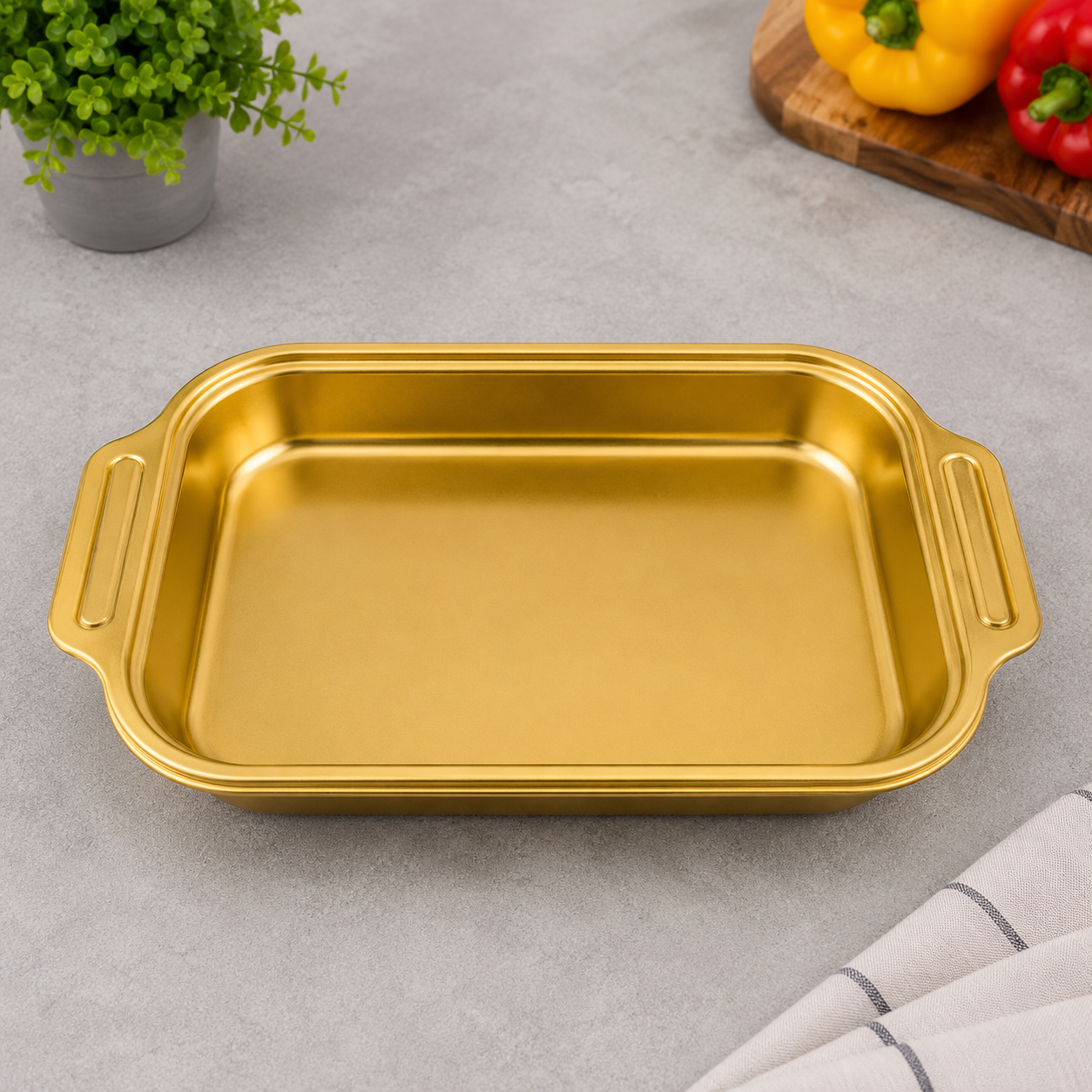 Luxury Gold Stainless Steel Serving Dish – 42x26x6cm