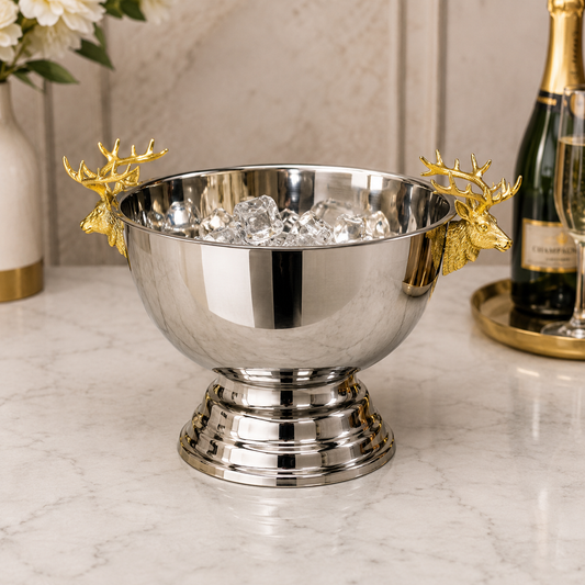 Luxury Gold Deer Antler Stainless Steel Ice Bowl