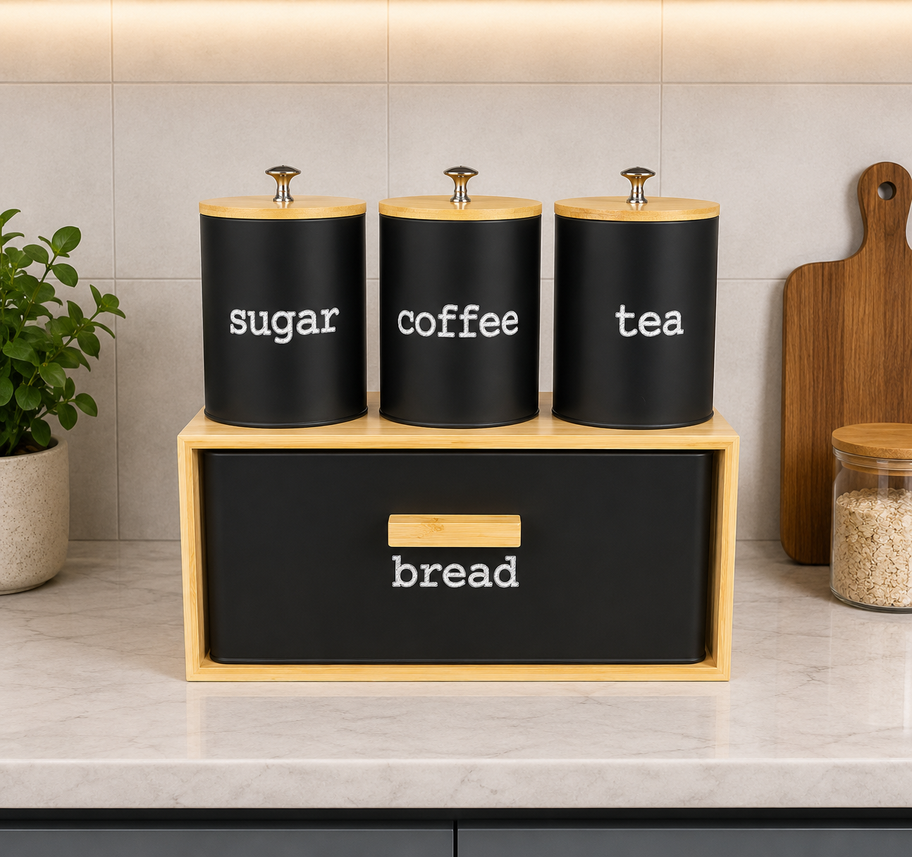 Midnight Luxe Bread & Canister Set