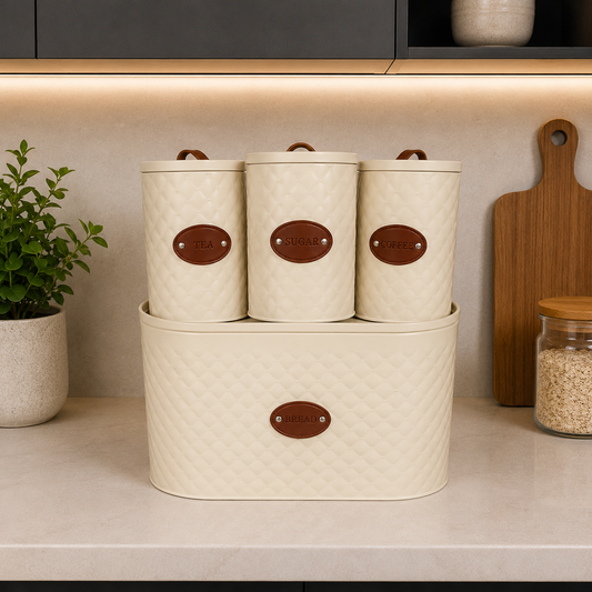 Cream White Bread Box Set