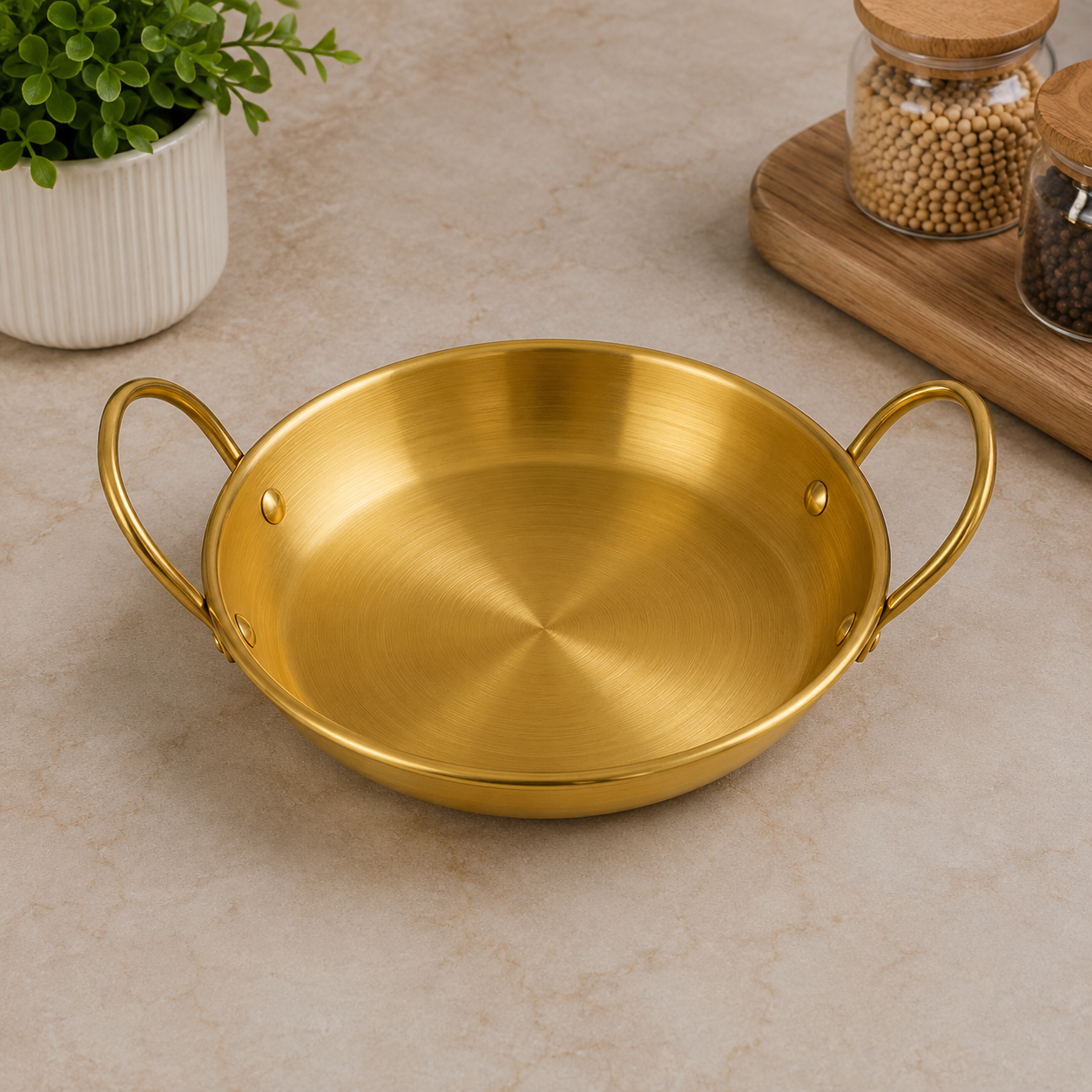 Luxury Gold Shallow Pot – 20cm