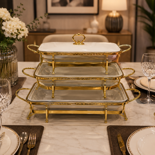Royal Gold Rectangular Serving Dish