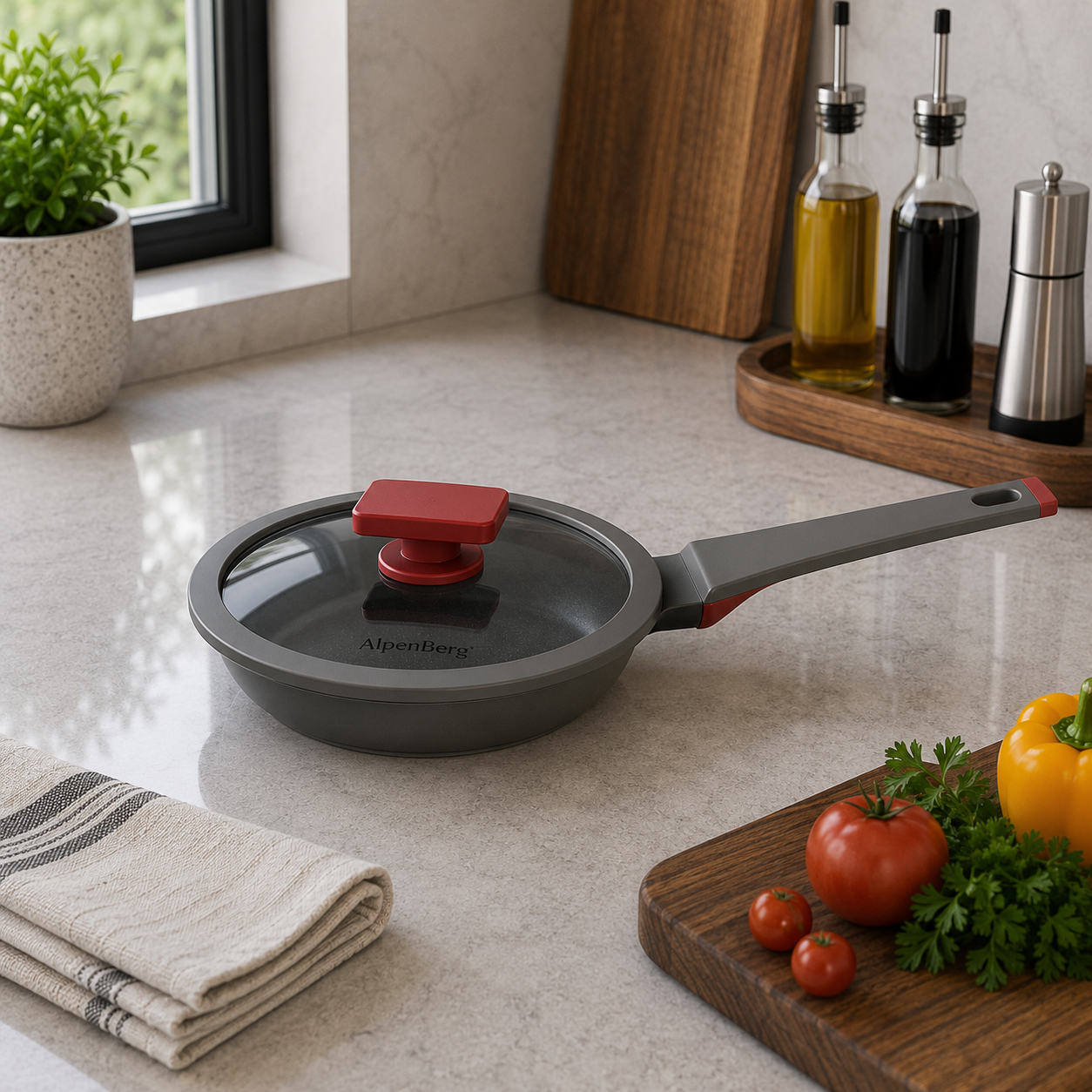 Alpenberg Fry Pan with Glass Lid - 20cm