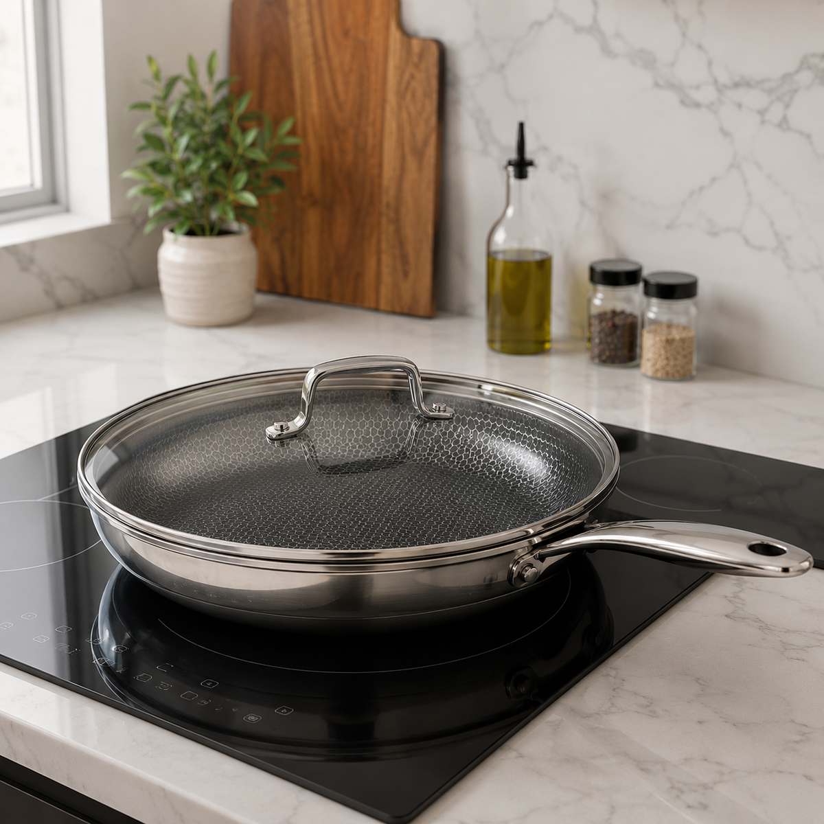 UAKEEN Honey Comb Fry Pan – 28 CM
