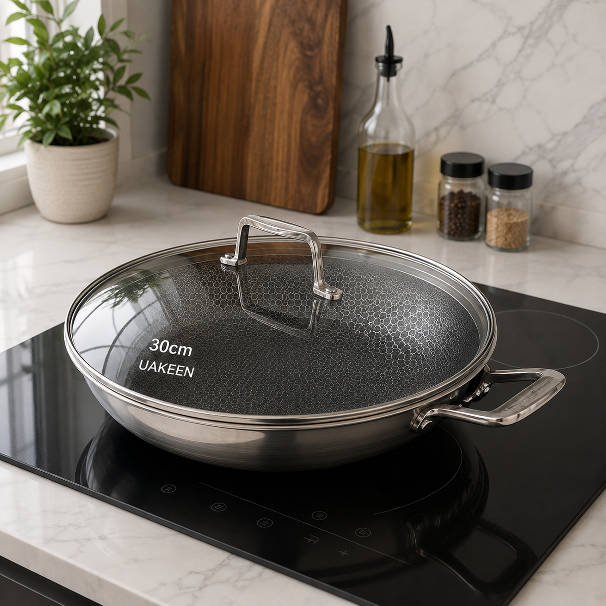 UAKEEN Honey Comb Wok – 32 CM