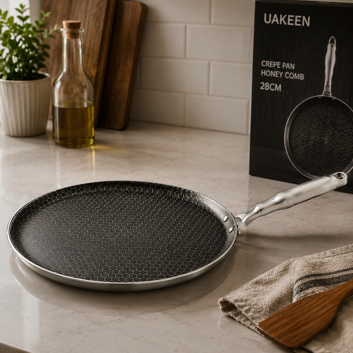 UAKEEN Honey Comb Crepe Pan – 32 CM