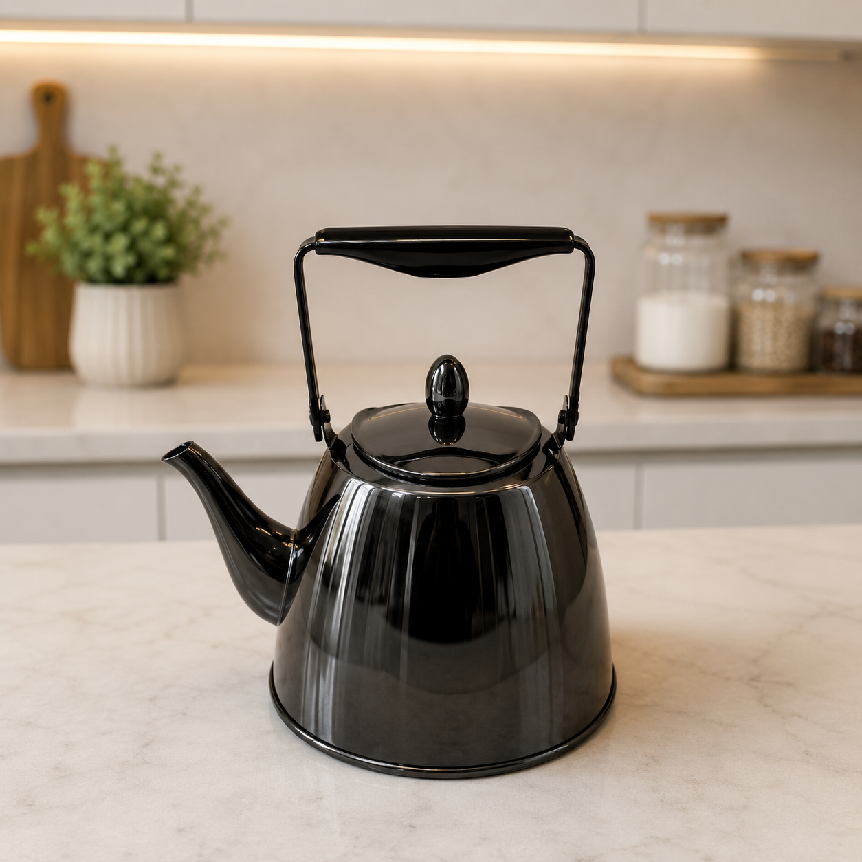 Midnight Luxe Stainless Steel Kettle – 1.0L