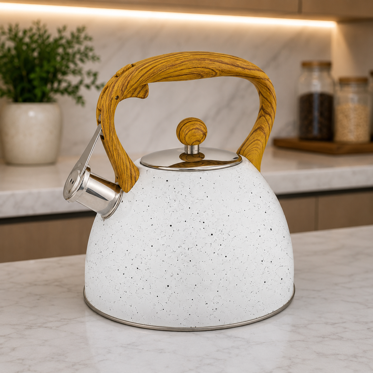 Matte Black Stainless Steel Whistling Kettle – 3.0L