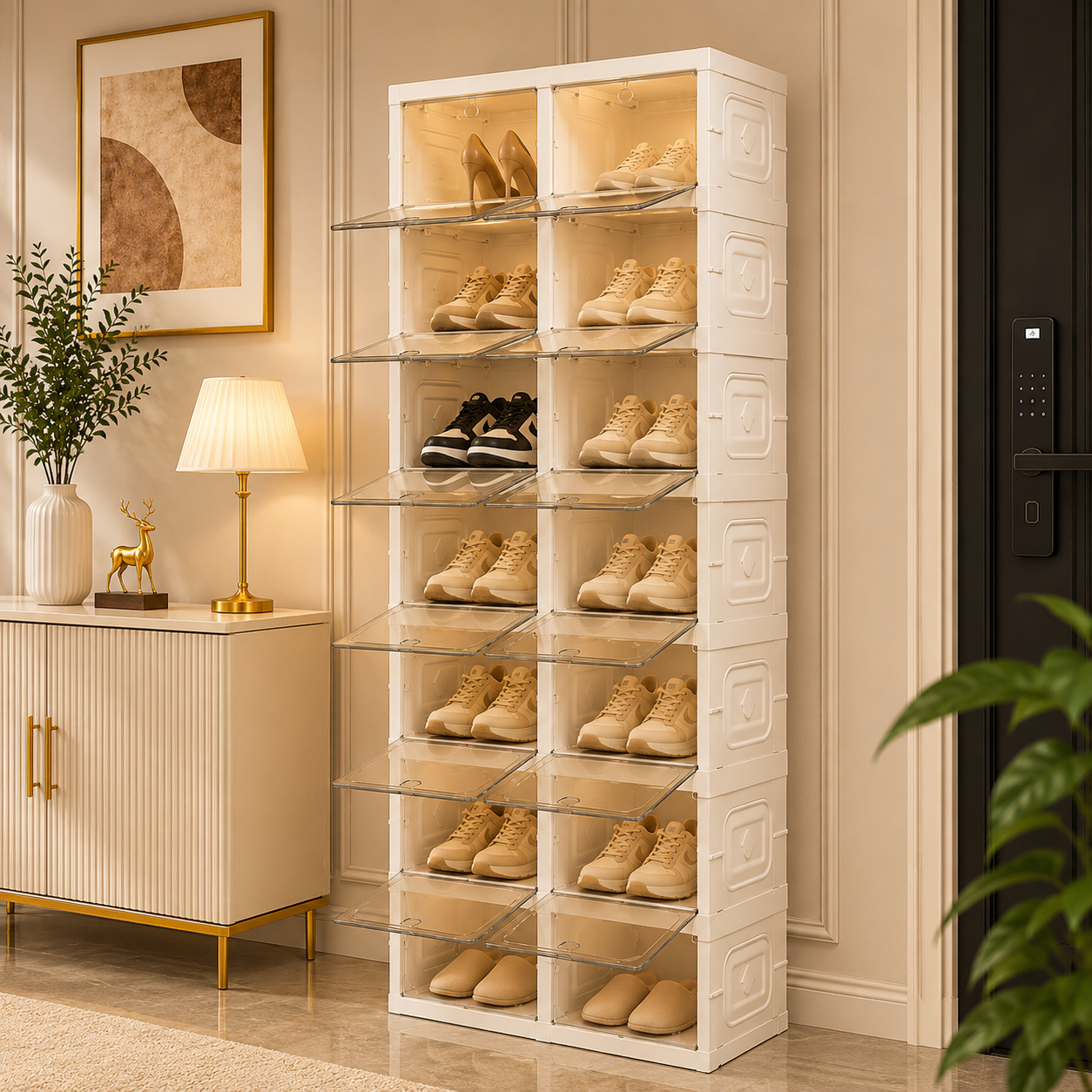 Foldable Modular Shoe Cabinet – Easy 3-Step Assembly