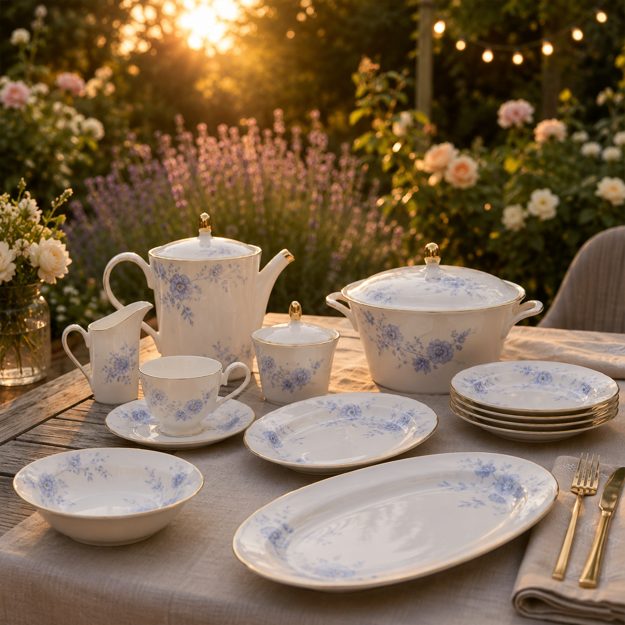 Super Bone Luxury Dinner Set | 61 Pcs