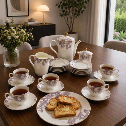 Elegant Super Bone Dinner Set | 61 Pcs