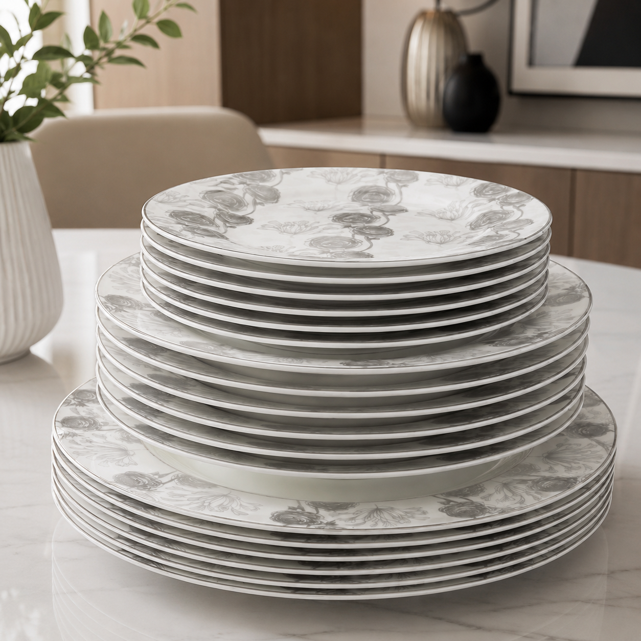 Premium 61-Piece Super Bone Dinner Set