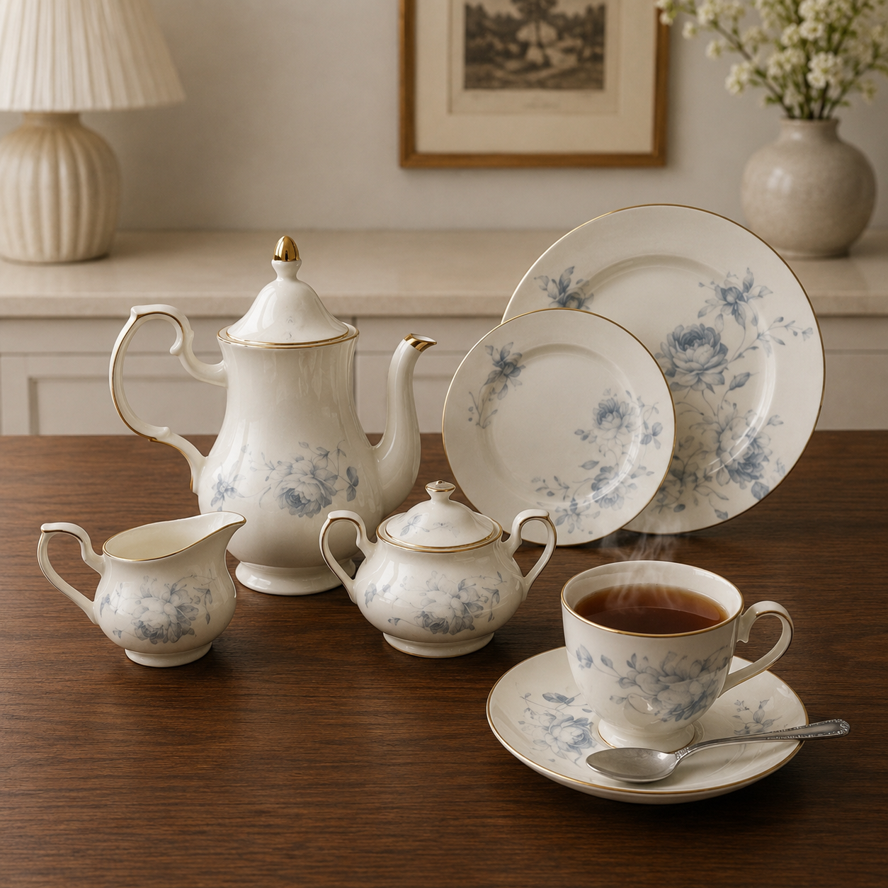 Floral Super Bone Dinner Set
